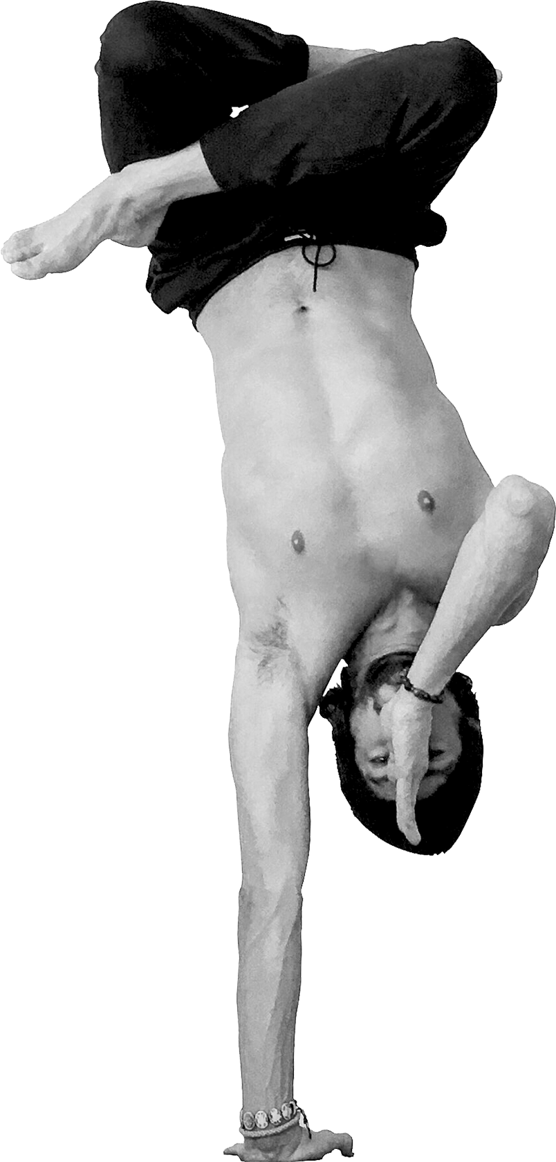 Pepijn doing a one-armed handstand